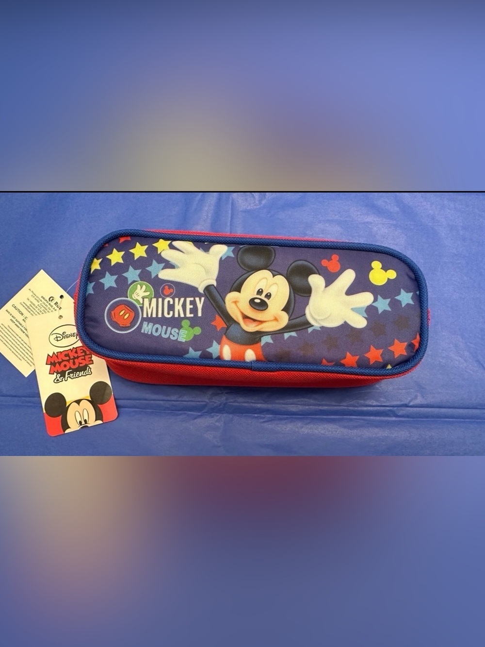 Disney Mickey Mouse Blue and Red Star Pencil Pouch*Brand New*